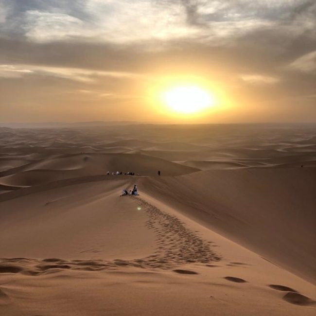 sunset in the top of sand